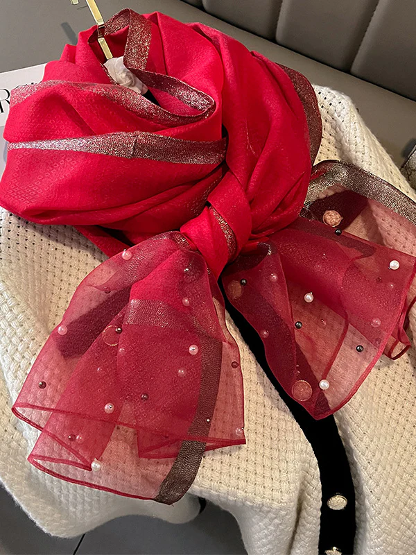Sun-Protection Beaded See-Through Shawl&Scarf - Image 20