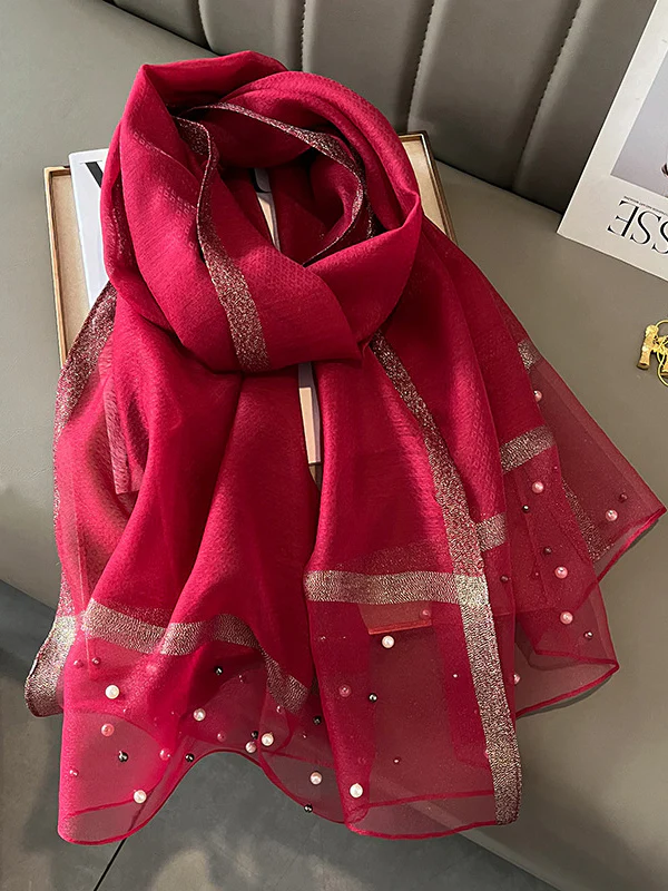 Sun-Protection Beaded See-Through Shawl&Scarf - Image 21