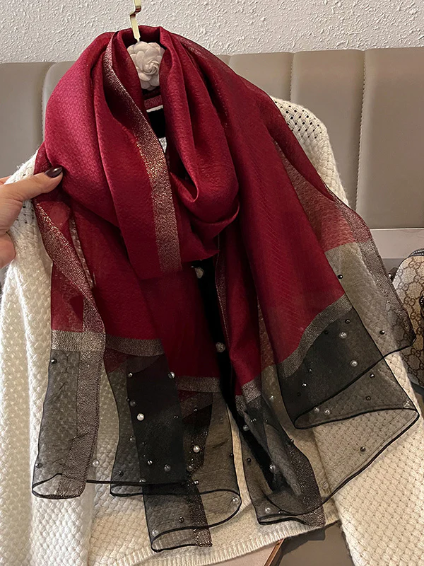 Sun-Protection Beaded See-Through Shawl&Scarf - Image 22