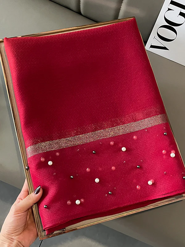 Sun-Protection Beaded See-Through Shawl&Scarf - Image 30