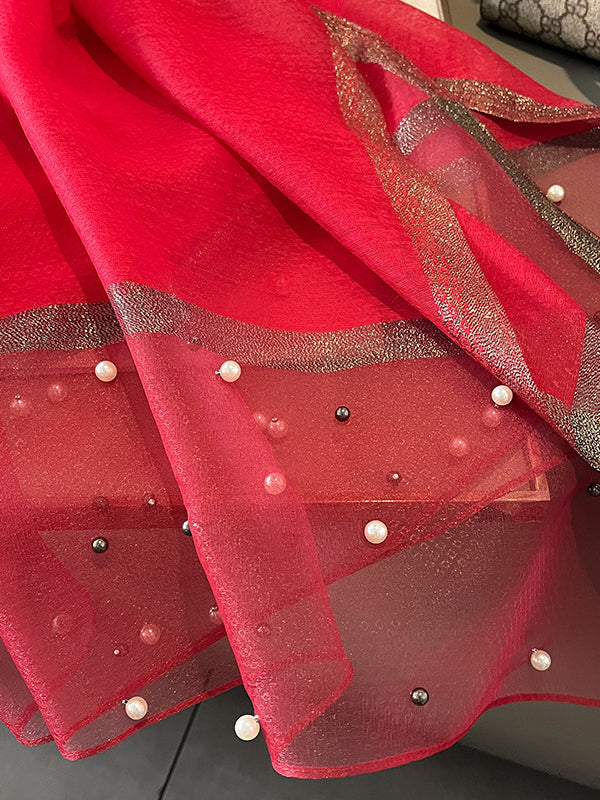 Sun-Protection Beaded See-Through Shawl&Scarf - Image 44