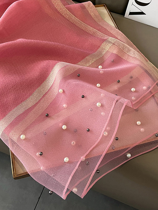 Sun-Protection Beaded See-Through Shawl&Scarf - Image 49