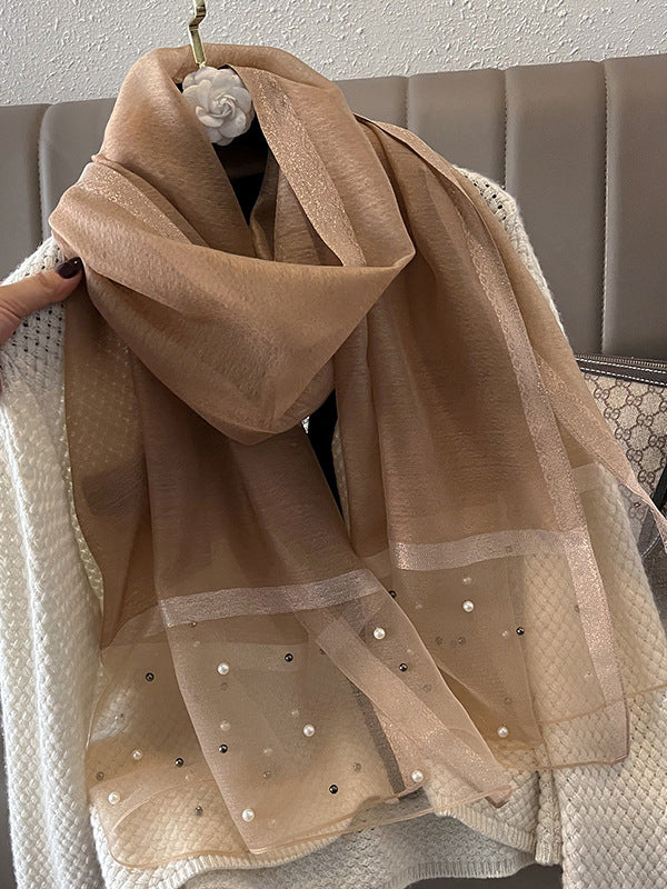 Sun-Protection Beaded See-Through Shawl&Scarf - Image 5