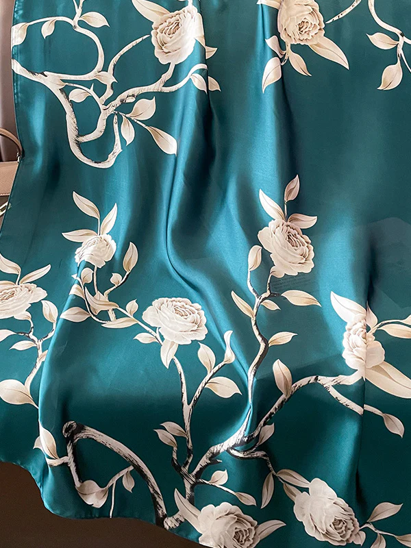 Sun-Protection Contrast Color Floral Printed Shawl&Scarf - Image 3