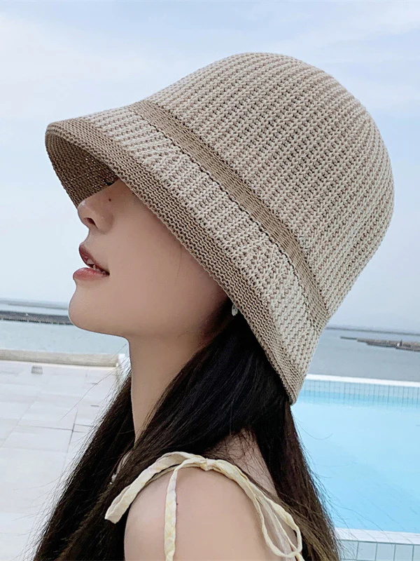 Sun-Protection Contrast Color Woven Fisherman Hat Hats&Caps - Image 5