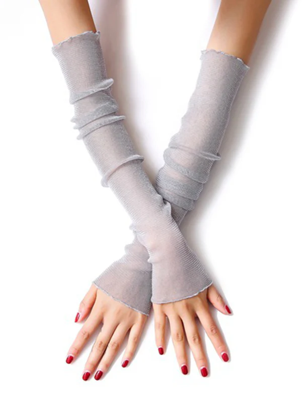 Sun Protection Mesh Solid Color Sleevelet - Image 5