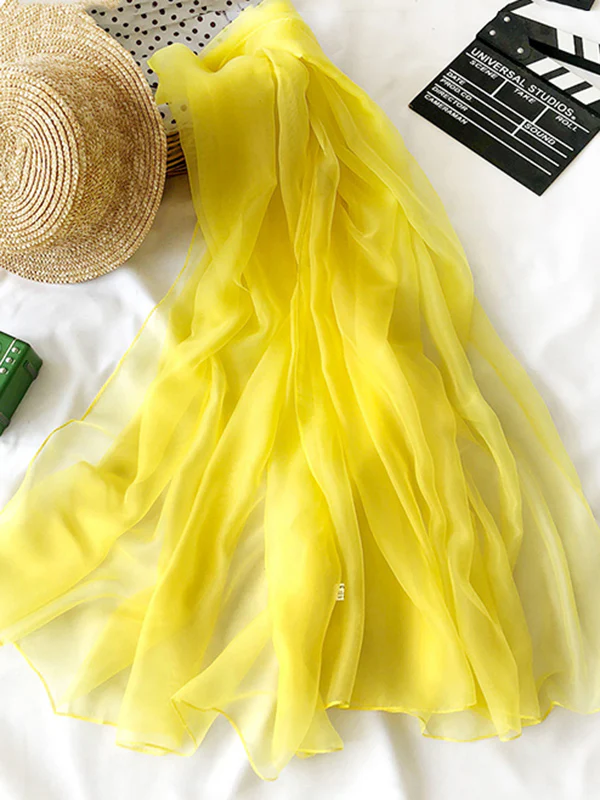 Sun-Protection See-Through Solid Color Shawl&Scarf - Image 11