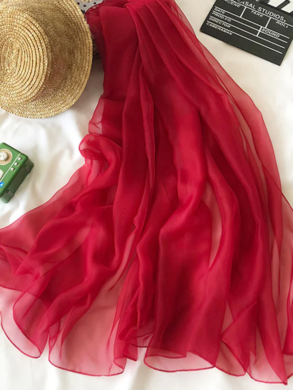 Sun-Protection See-Through Solid Color Shawl&Scarf - Image 13