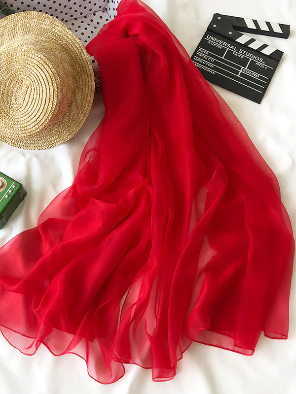 Sun-Protection See-Through Solid Color Shawl&Scarf - Image 14