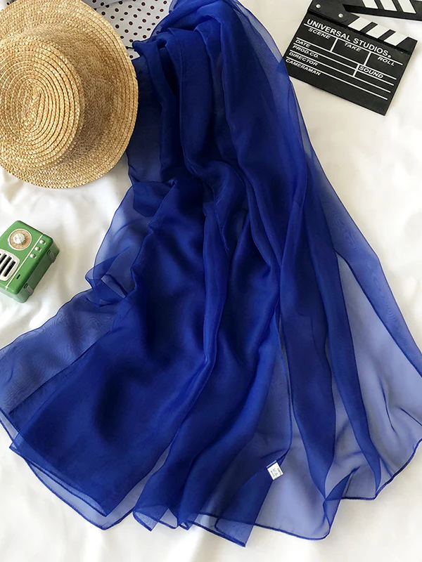 Sun-Protection See-Through Solid Color Shawl&Scarf - Image 16