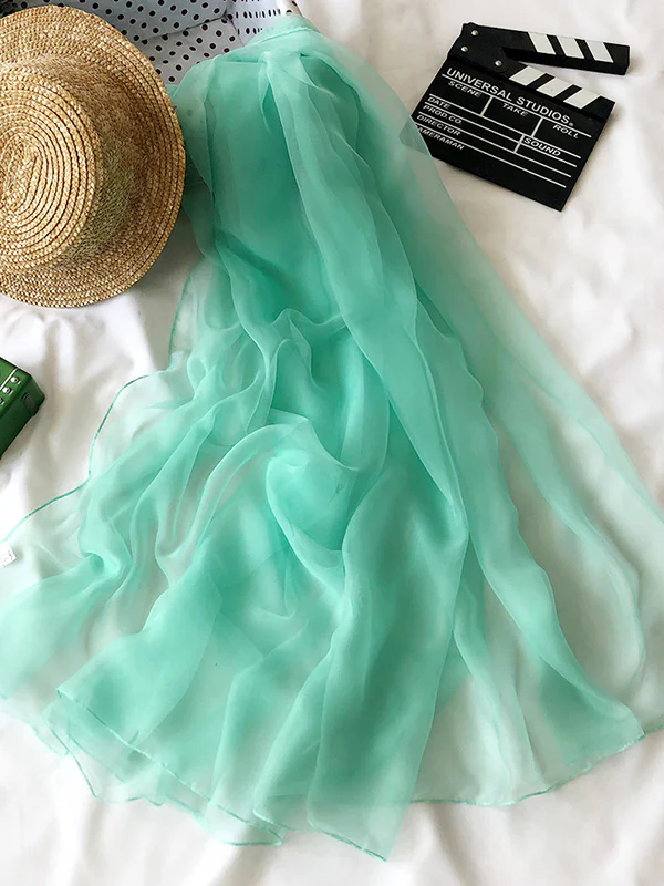 Sun-Protection See-Through Solid Color Shawl&Scarf - Image 4