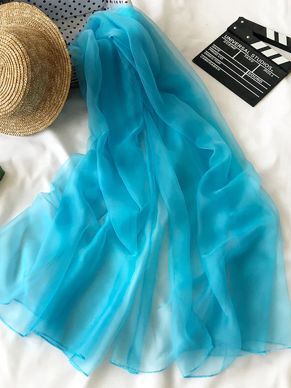 Sun-Protection See-Through Solid Color Shawl&Scarf - Image 5