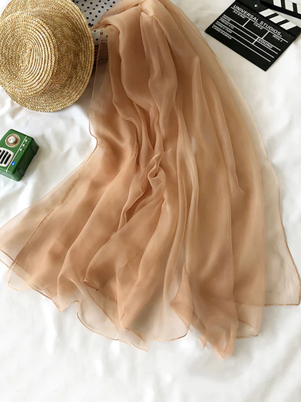 Sun-Protection See-Through Solid Color Shawl&Scarf - Image 7