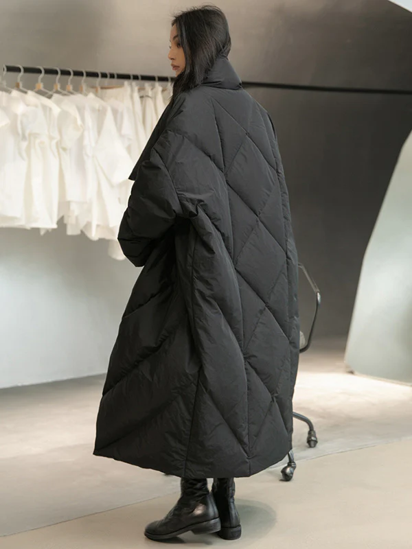Thicken Solid Warm Irregularity Duck Down Coat - Image 8