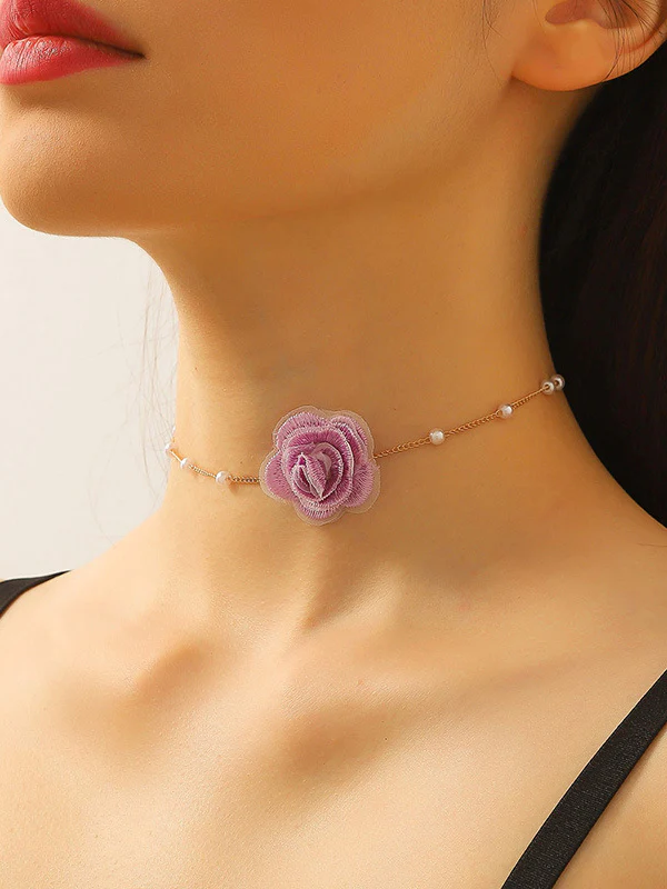 Three-Dimensional Flower Necklaces Accessories - Image 4