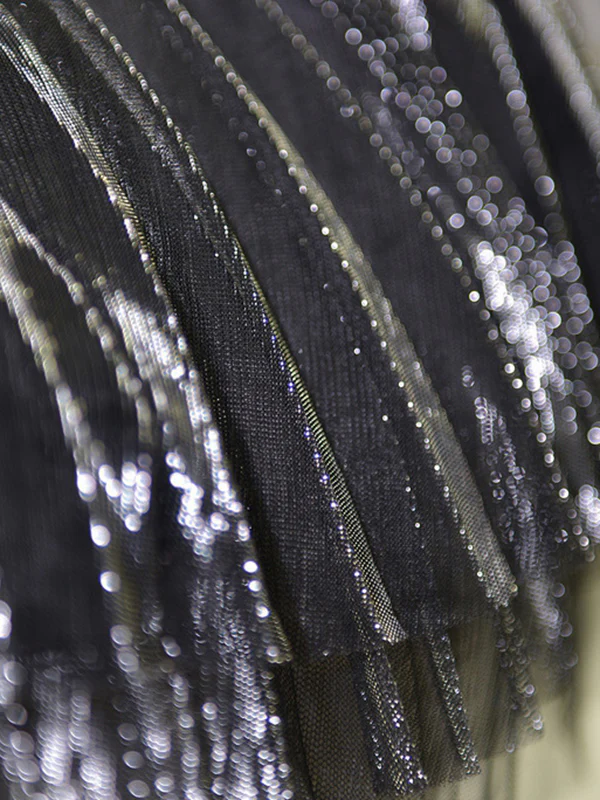 Urban A-Line Elastic Waist Mesh Pleated Skirts - Image 7