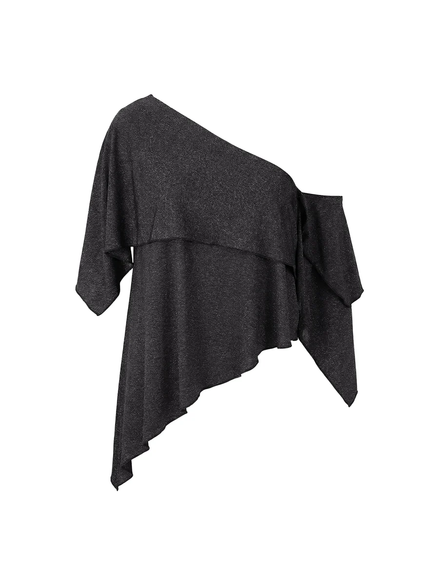 Urban Asymmetric One Shoulder Tunic Top - Image 4