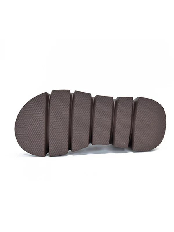 Urban Black Brown Zipper Hollow Platform Shoes - Image 19