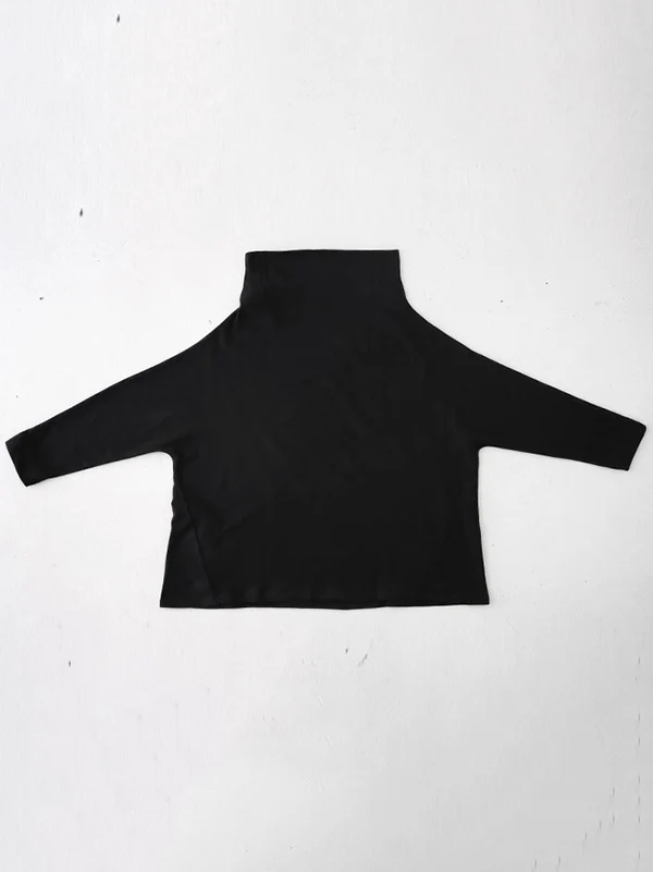Urban Black&Gray High-Neck Long Sleeve Oversize T-Shirt - Image 18