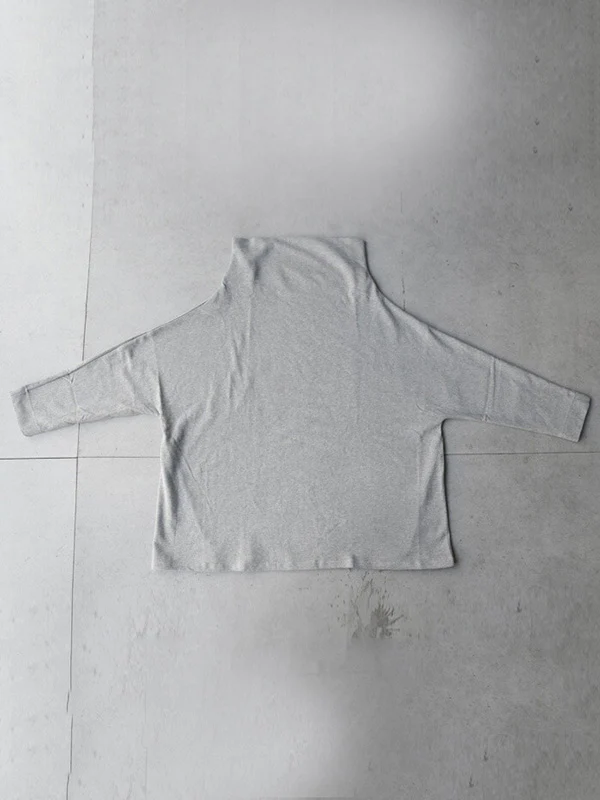 Urban Black&Gray High-Neck Long Sleeve Oversize T-Shirt - Image 19