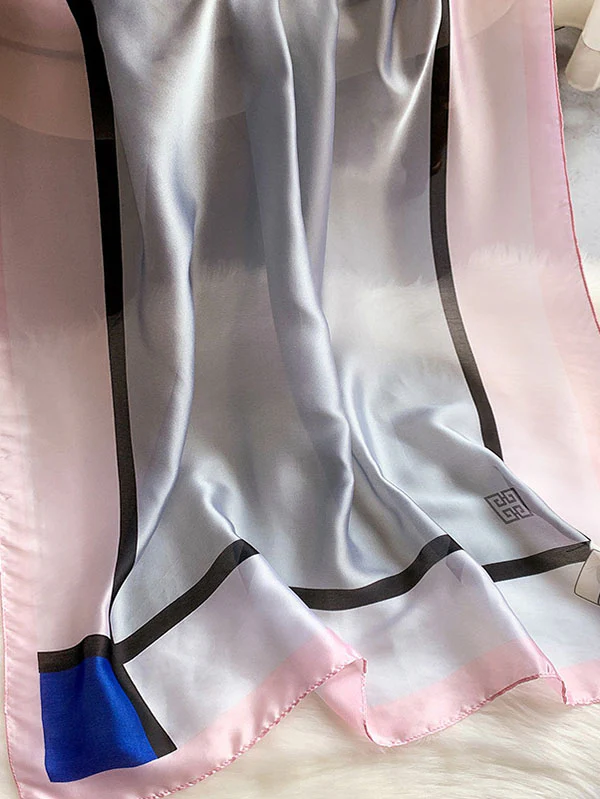 Urban Bow-Embellished Printed Contrast Color Shawl - Image 11