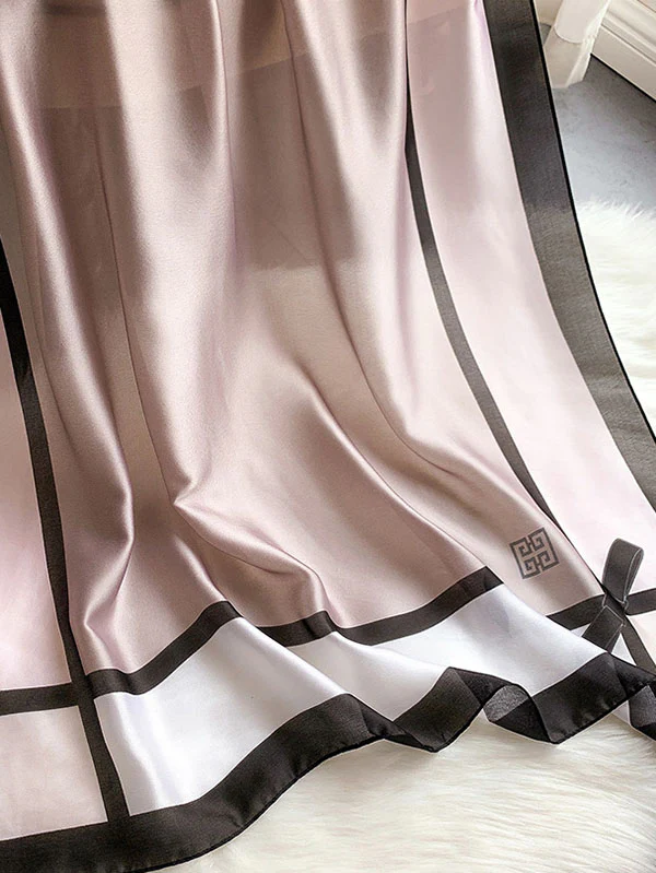 Urban Bow-Embellished Printed Contrast Color Shawl - Image 9