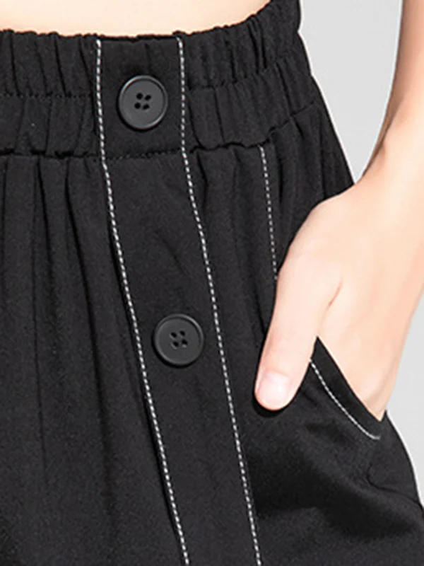 Urban High-Waisted Black Casual Pants Bottoms Harem Pants - Image 13