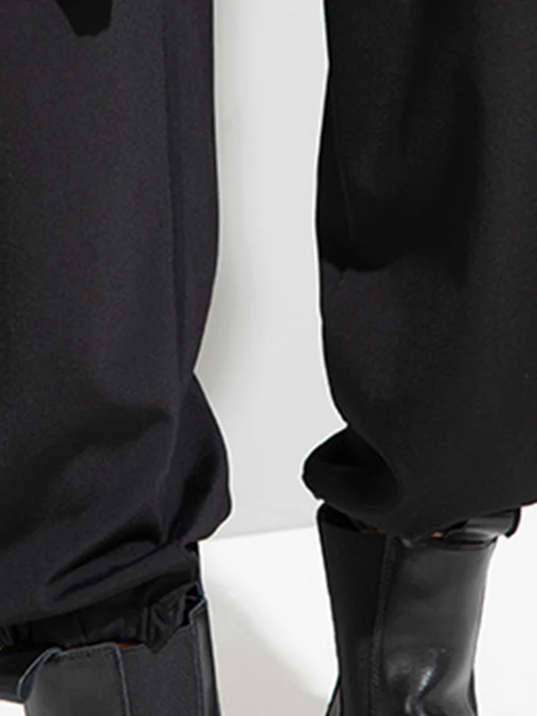 Urban High-Waisted Black Casual Pants Bottoms Harem Pants - Image 14