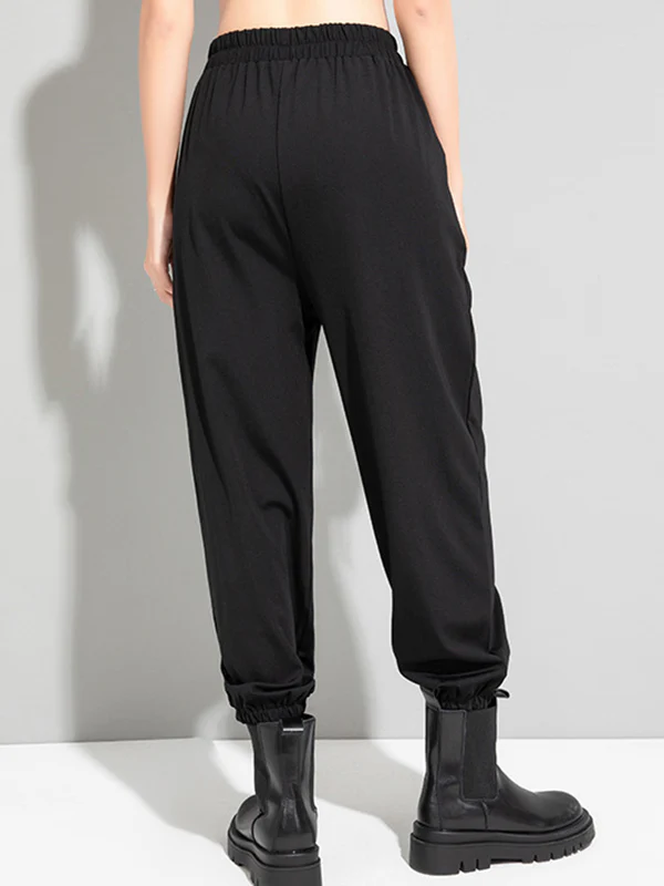 Urban High-Waisted Black Casual Pants Bottoms Harem Pants - Image 5