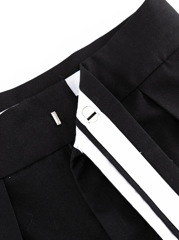 Urban High Waisted Wide Leg Striped Pleated Solid Color Pants - Image 16