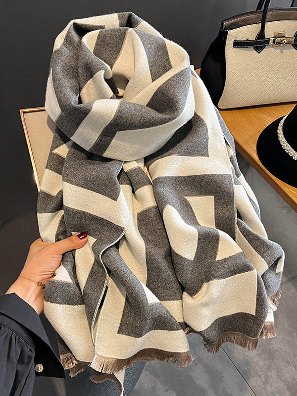 Urban Imitated Cashmere Printed Warm Shawl&Scarf - Image 5