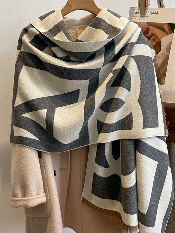 Urban Imitated Cashmere Printed Warm Shawl&Scarf - Image 6