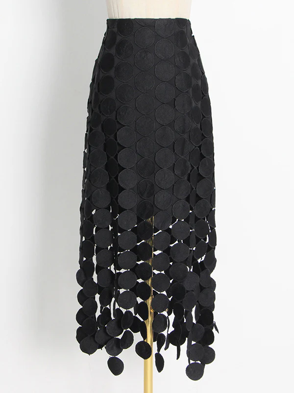 Urban Irregularity Tasseled Embroidered  Skirts - Image 8