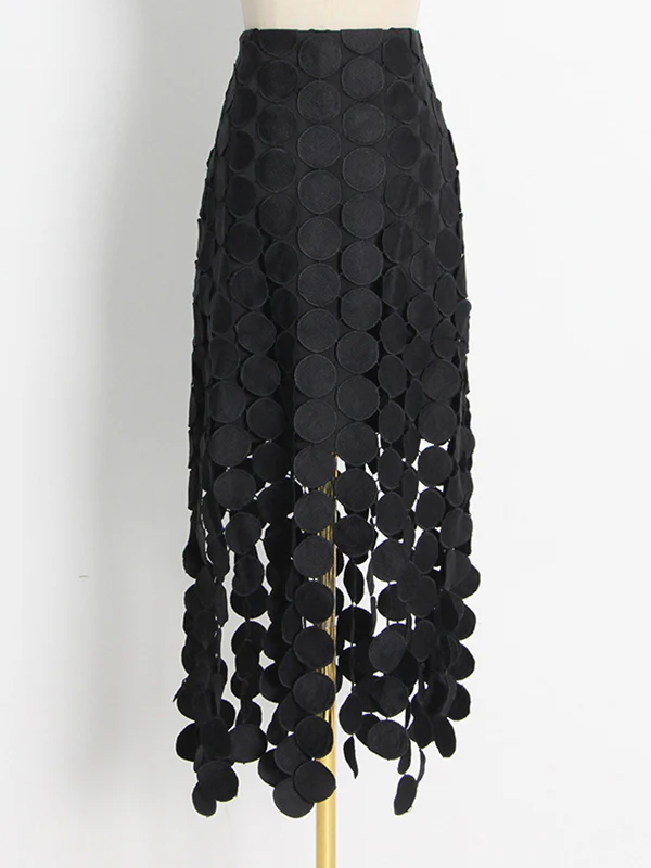 Urban Irregularity Tasseled Embroidered  Skirts - Image 9