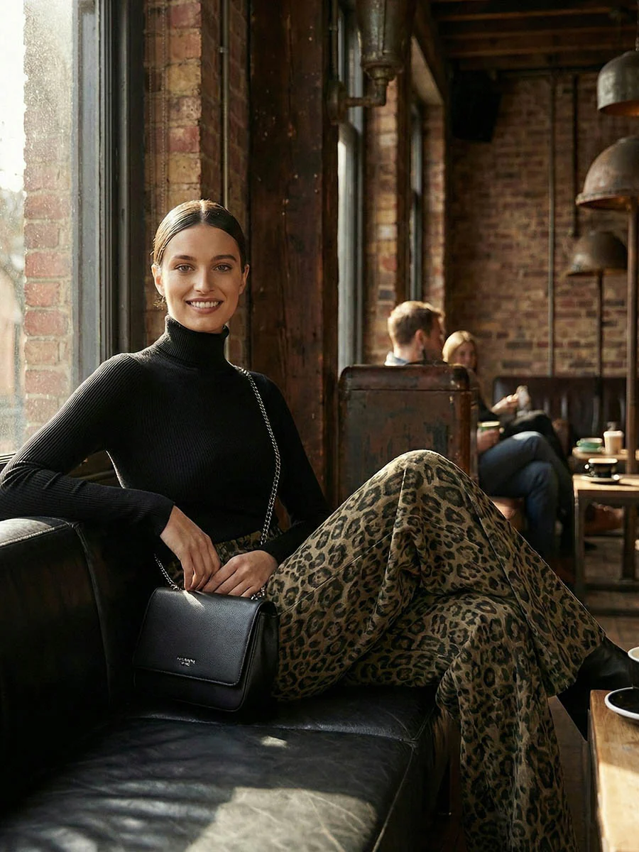 Urban Leopard Patchwork Wide Leg Pants - Image 3