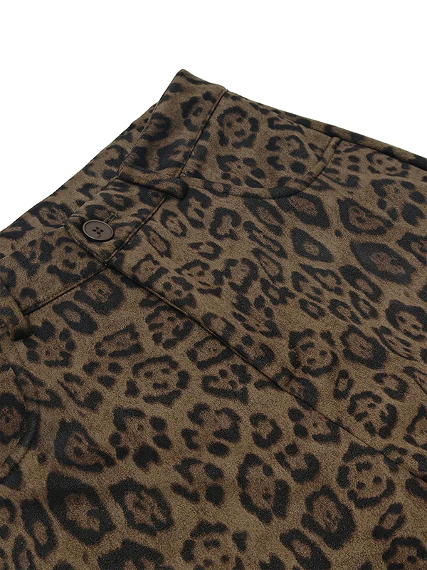 Urban Leopard Patchwork Wide Leg Pants - Image 8