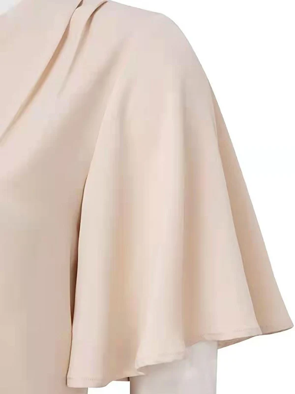 Urban Loose Falbala Solid Color Chiffon T-Shirt - Image 15