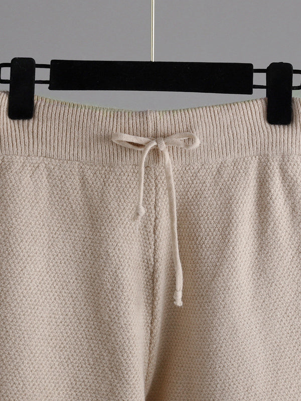 Urban Loose Long Sleeves Solid Color Round-Neck High-Low Sweater Tops & Wide Leg Pants Suits - Image 11