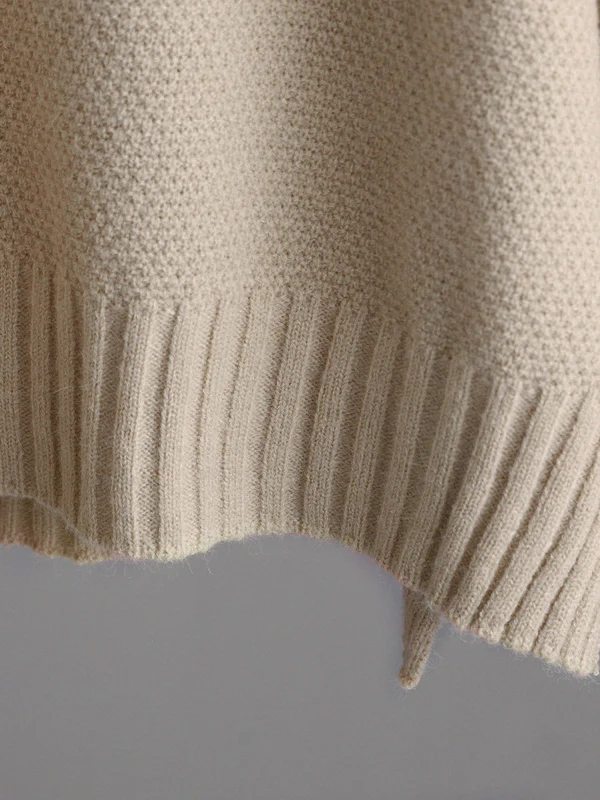 Urban Loose Long Sleeves Solid Color Round-Neck High-Low Sweater Tops & Wide Leg Pants Suits - Image 13
