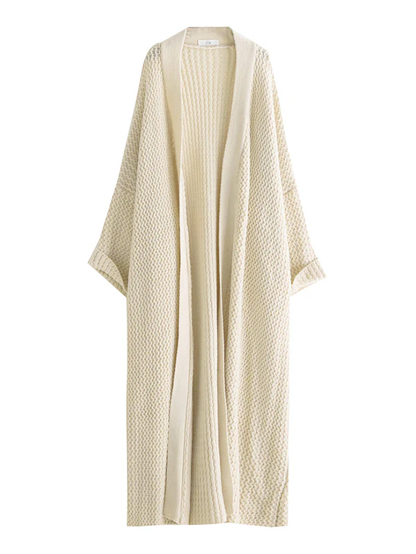 Urban Loose Over Size Solid Color Thick Thread Knitting Cardigan Coats - Image 40