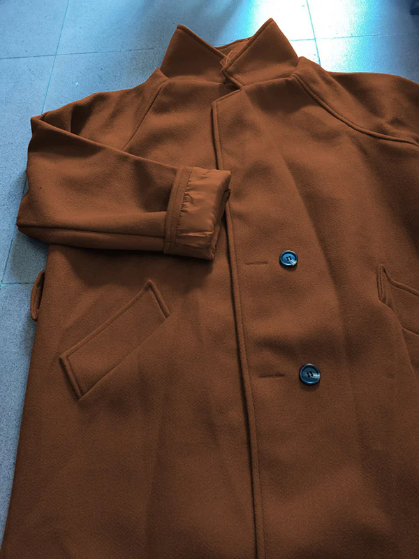 Urban Loose Solid Color Belted Woolen Coat - Image 9