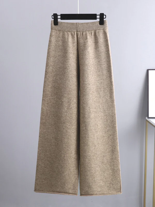 Urban Loose Split-Side Half Turtleneck Sweater Tops& Wide Leg Pants Two Pieces Set - Image 11