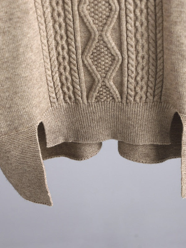 Urban Loose Split-Side Half Turtleneck Sweater Tops& Wide Leg Pants Two Pieces Set - Image 13