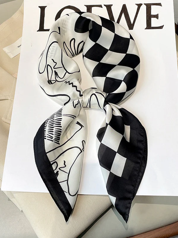 Urban Plaid Printed Square Scarf - Image 2