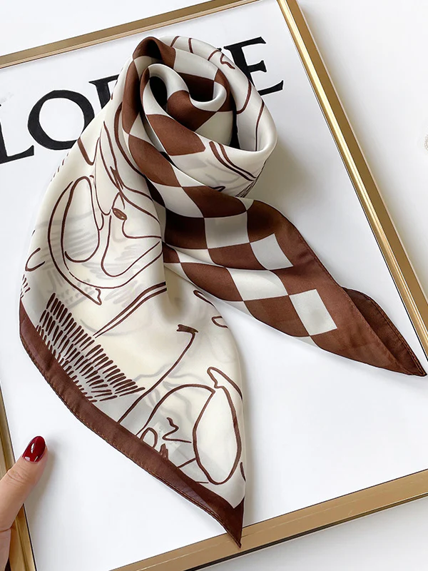 Urban Plaid Printed Square Scarf - Image 3