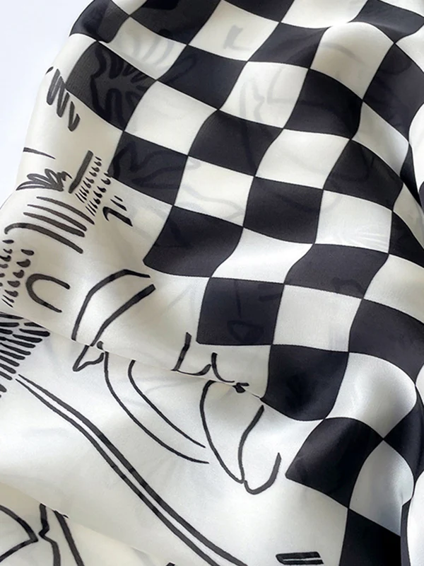 Urban Plaid Printed Square Scarf - Image 9