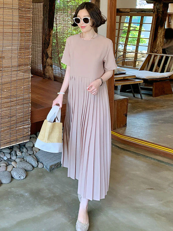 Urban Ruffled Split-Joint High Waisted Short Sleeves Midi Dress - Image 3