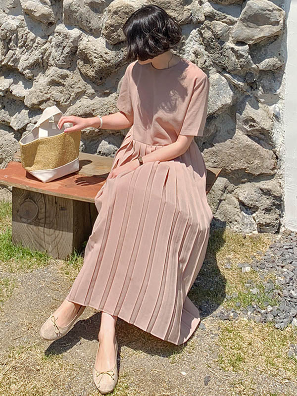 Urban Ruffled Split-Joint High Waisted Short Sleeves Midi Dress - Image 4