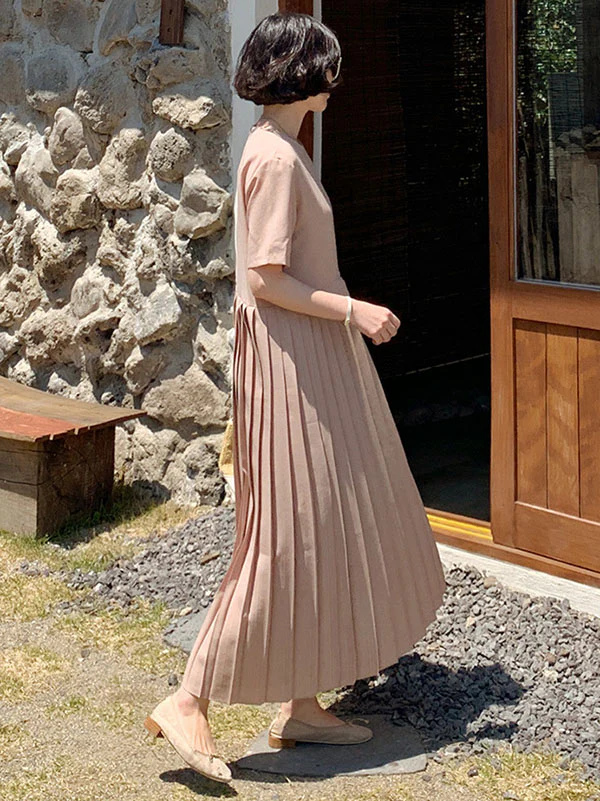Urban Ruffled Split-Joint High Waisted Short Sleeves Midi Dress - Image 5
