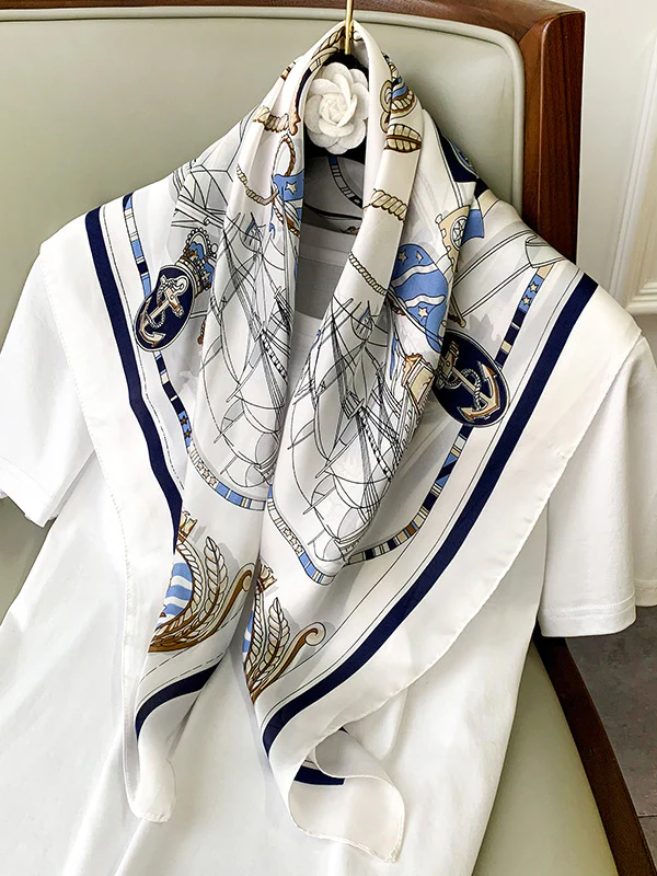 Urban Silk Imitation Printed Square Scarf - Image 4